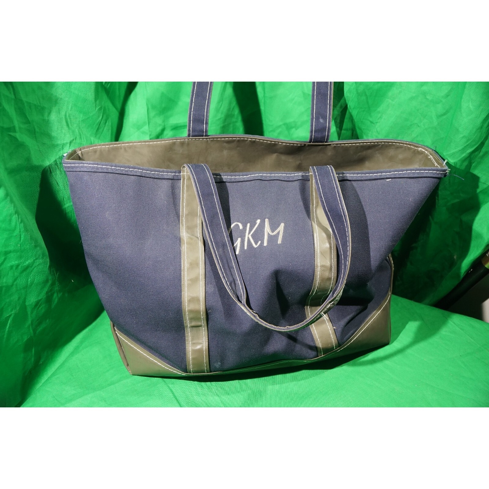 Vintage Ll Bean Boat & Tote Canvas Bag Xl Extra Large Blue / Brown
